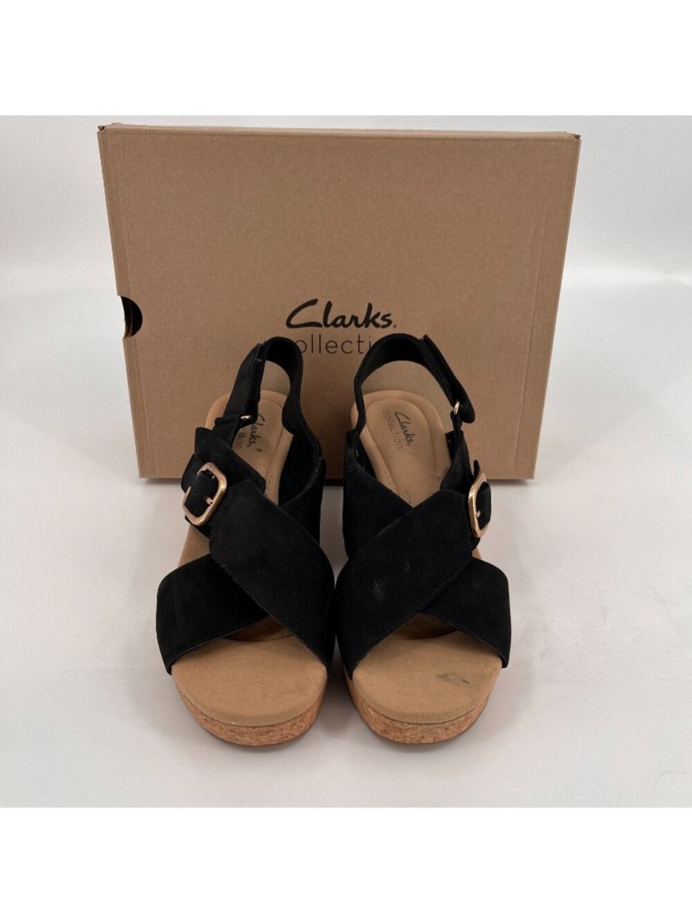 Clarks Giselle Dove Women's Sandals Black Nubuck : 10 M - Medium, Leather/Rubber